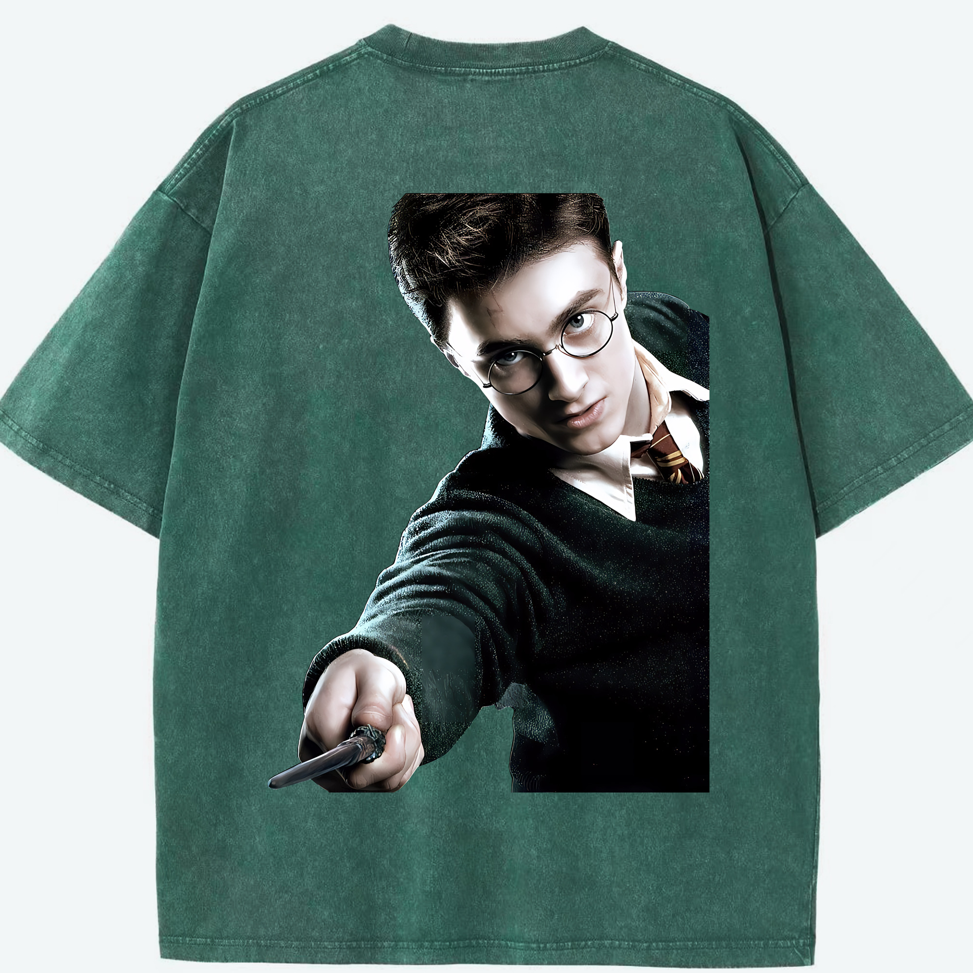 （画像用） Harry Potter ハリー・ポッターシリーズ 綿100% ヴィンテージ風 半袖Tシャツ（背面プリント）